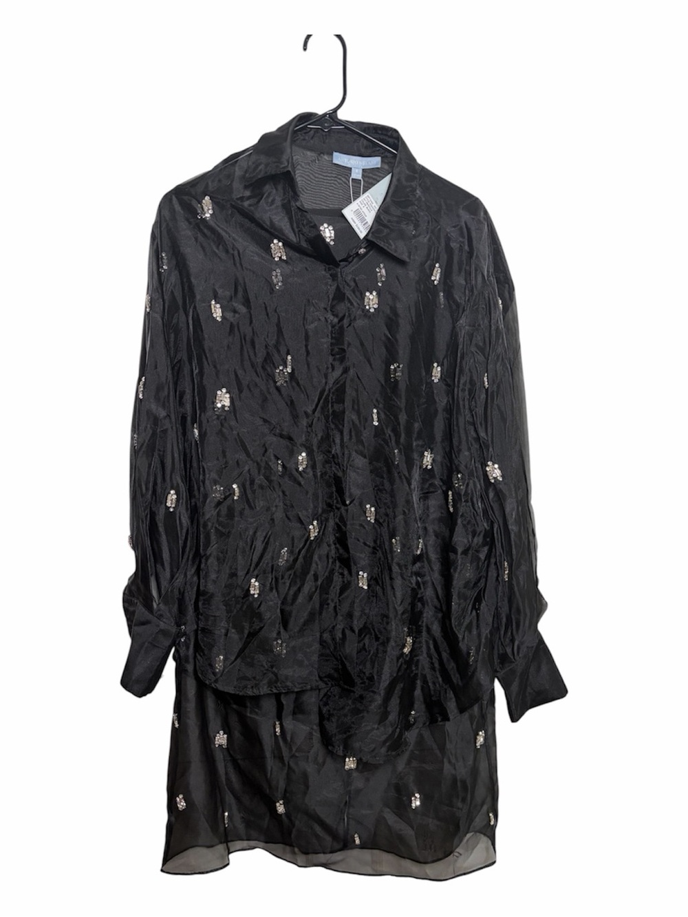 ANTONIO MELANI Black Embellished Sleep Shirt